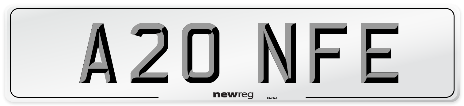 A20 NFE Number Plate from New Reg